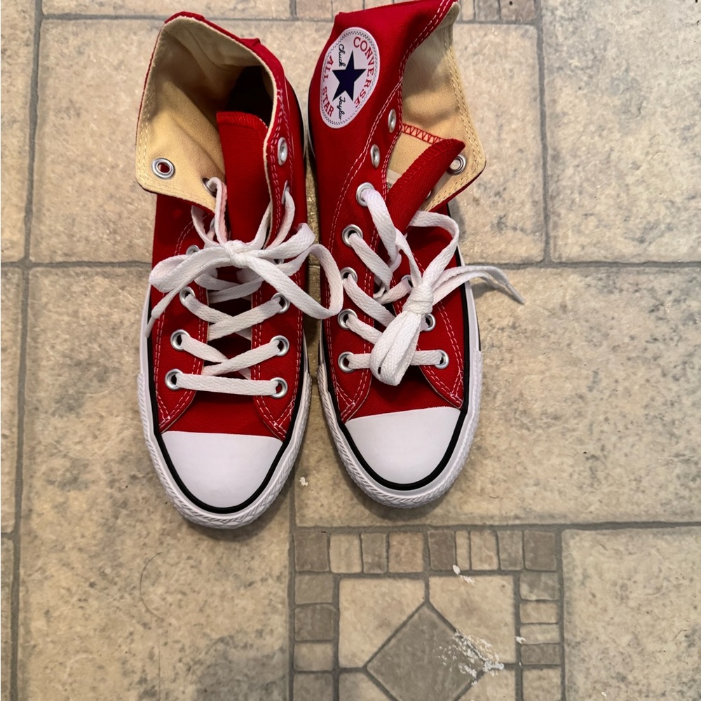 Converse Kids Red and White High-Top Sneakers